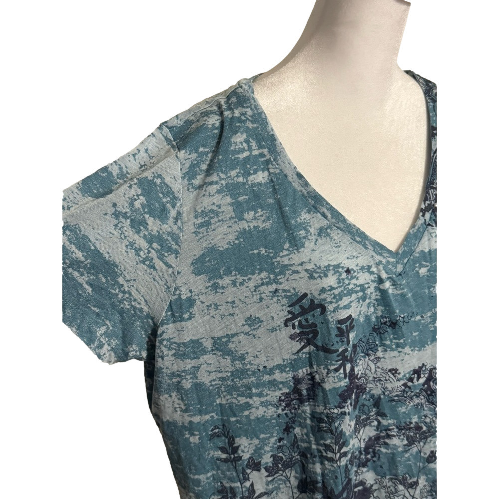 Maurice’s Plus Blue Patterned Graphic Cotton Polyester Top Women’s Size 3 - Picture 8 of 12